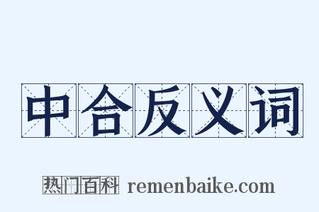 中合反义词是什么意思的图片
